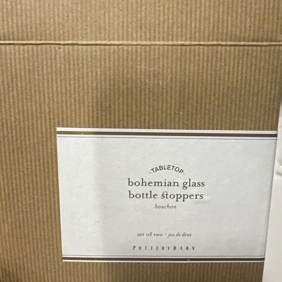 Pottery Barn‎ Bohemian Glass Bottle Stopper Set Of Two - Picture 2 of 2